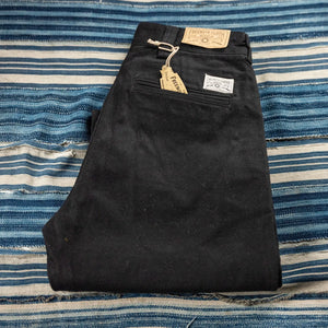 Freenote 11oz Yarn Dyed Shifter Pants Black folded