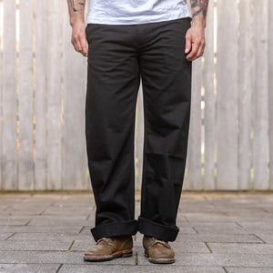 Freenote 11oz Yarn Dyed Shifter Pants Black worn front