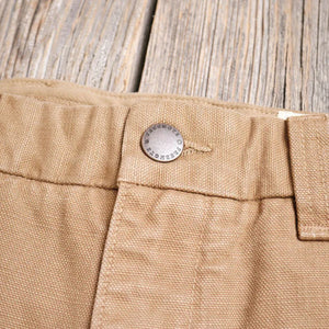 Freenote 14oz Slub Deck Pants Tan Regular Straight close up button