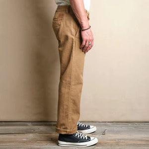 Freenote 14oz Slub Deck Pants Tan Regular Straight worn side