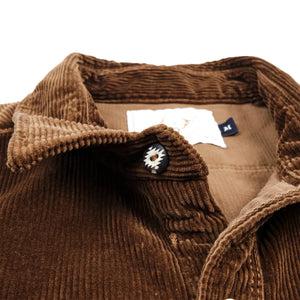 Freenote 8oz Calico Corduroy Western Shirt Gold close up horn button