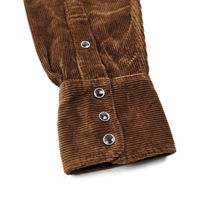 Freenote 8oz Calico Corduroy Western Shirt Gold detail cuff