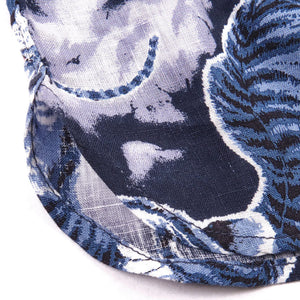 Freenote Hawaiian Ice Tiger Linen Shirt Blue detail hem