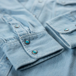 Freenote 11oz Modern Western Denim Shirt Bleached detail cuff
