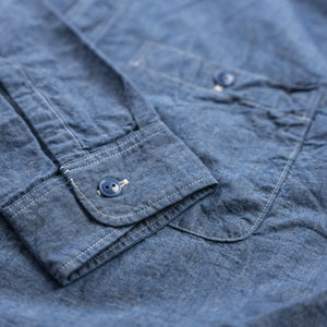 Fullcount 4810 1940s USN 5oz Selvedge Chambray Shirt - Blue