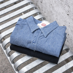 Fullcount 4810 1940s USN 5oz Selvedge Chambray Shirt - Blue