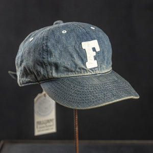 Fullcount 6843 6oz Selvedge Denim Baseball Logo Cap Used Indigo