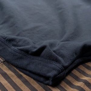 Fullcount 5222 8oz Flat Seam Print TShirt Ink Black Loopwheeled detail hem