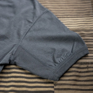 Fullcount 5222PT9 8oz Flat Seam Hold Fast Stay True TShirt Ink Black Loopwheeled detail sleeve