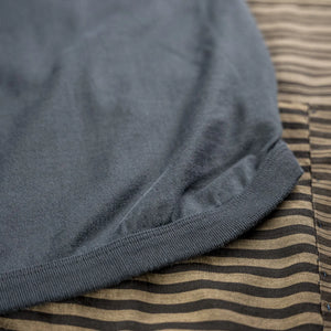 Fullcount 5222PT9 8oz Flat Seam Hold Fast Stay True TShirt Ink Black Loopwheeled detail hem