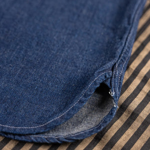 Fullcount 4890 8oz Selvedge Denim Work Shirt Indigo close up side gusset