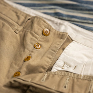 Fullcount 1201 US Army M41 Combat Chino Beige Classic Straight Detail Button Fly