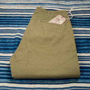 Fullcount 1201 US Army M41 Combat Chino Sage Green Classic Straight folded