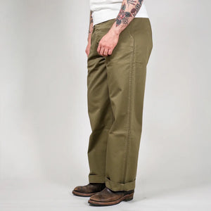 Fullcount 1201 US Army M41 Combat Chino Sage Green Classic Straight worn profile