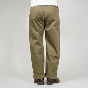 Fullcount 1201 US Army M41 Combat Chino Sage Green Classic Straight worn backside
