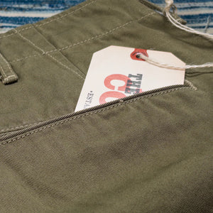 Fullcount 1201 US Army M41 Combat Chino Sage Green Classic Straight close up back pocket