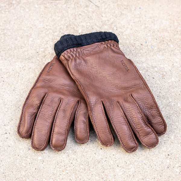 Hestra Deerskin Primaloft Rib Gloves – Chocolate Brown