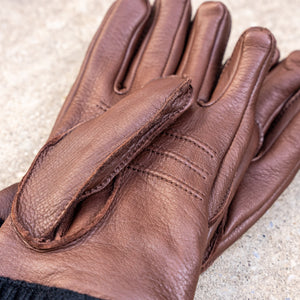 Hestra Deerskin Primaloft Rib Gloves – Chocolate Brown