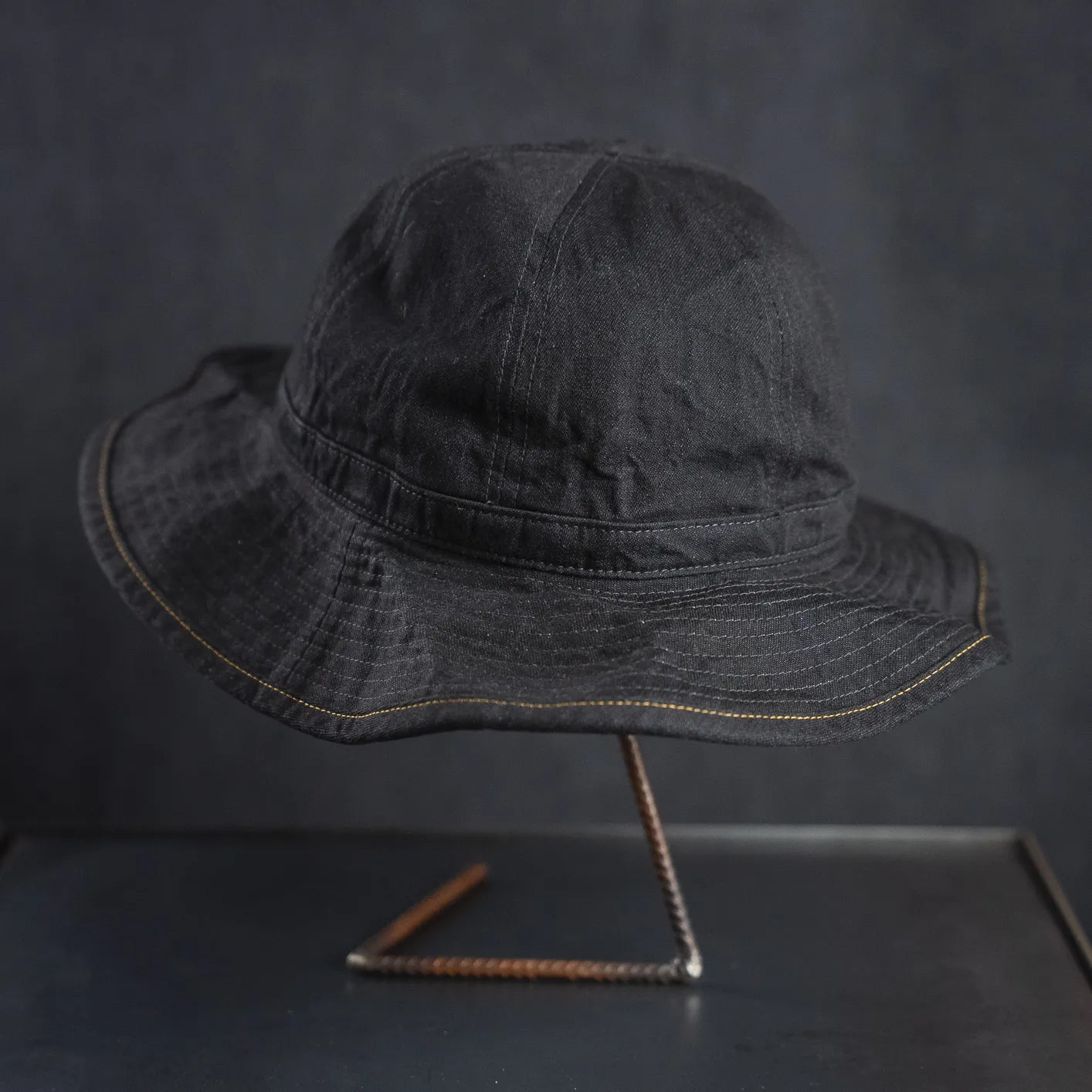 Indigofera Haisy Mae Denim Bucket Hat Soot Black – 12oz Japanese Denim