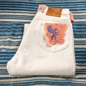 Indigofera 13oz Smithson Canvas Duke Pants Ecru Wide Straight folded