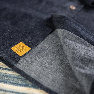 Indigofera 8oz Alamo Denim Shirt Indigo Close Up Hem