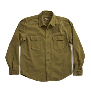 Indigofera Alamo Twill Shirt Military Olive flat front