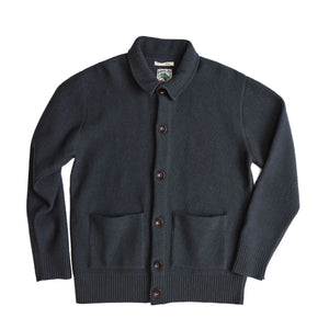 Indigofera Brewster Merino Wool Cardigan Dark Grey
