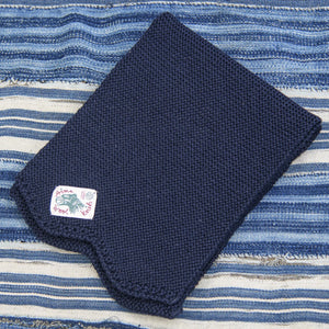 Indigofera Chilcoot Merino Wool Scarf Navy folded