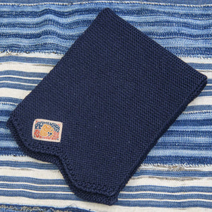 Indigofera Chilcoot Merino Wool Scarf Navy folded