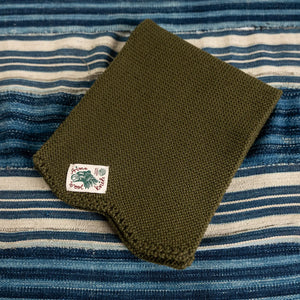 Indigofera Chilcoot Merino Wool Scarf Olive folded