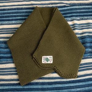 Indigofera Chilcoot Merino Wool Scarf Olive folded both ends