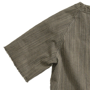 Indigofera Cobb Shirt Hickory Stripe Black White detail sleeve