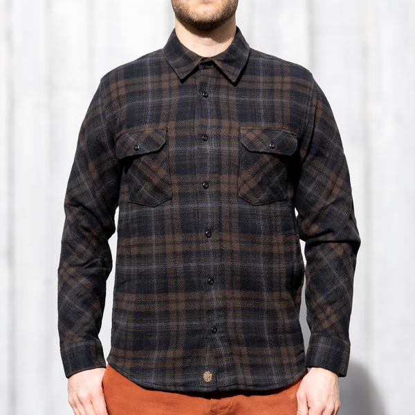 Indigofera Bryson Check Flannel Shirt – Black / Brown