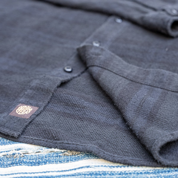 Indigofera “Limited” Bryson Check Flannel Shirt – Black Overdyed