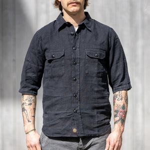 Indigofera Linen Canvas Delray Shirt – Black