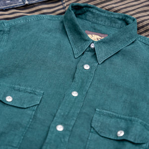 Indigofera Linen Canvas Delray Shirt – Petrol