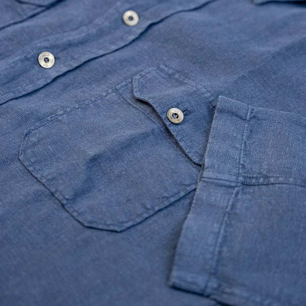 Indigofera Delray Linen Canvas Shirt – Mood Indigo