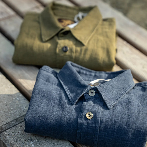 Indigofera Delray Linen Canvas Shirt – Military Olive