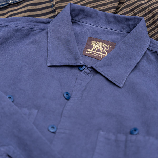 Indigofera Dhani Shirt – Gunmetal / Cotton-Linen Canvas