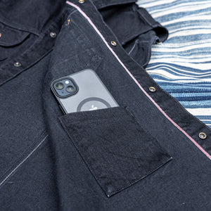 Indigofera 14oz Gunpowder ‘Blaze’ Denim Vest – Rinsed