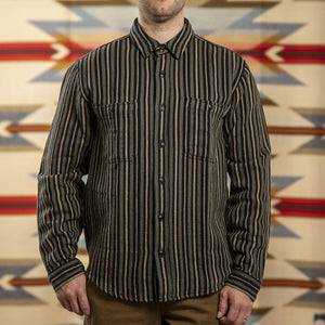 Indigofera McAllen Twill Work Shirt Striped Front