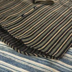 Indigofera McAllen Twill Work Shirt Striped Close Up Hem