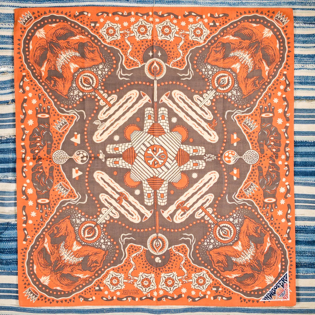 Indigofera Tarot 13 Bandana Red Brown