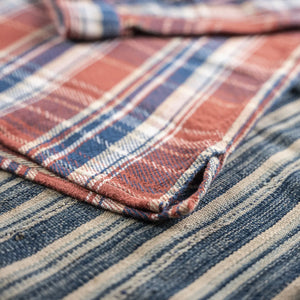 Indigofera Webster Unbrushed Flannel Shirt - Red / Blue