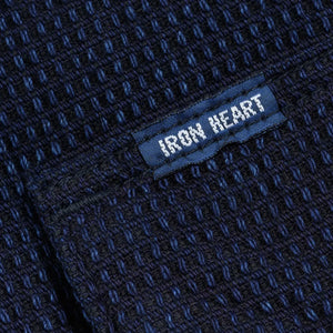 Iron Heart 10oz Dobby Cloth Short Sleeve Mechanic Shirt Indigo IHSH445 detail woven label
