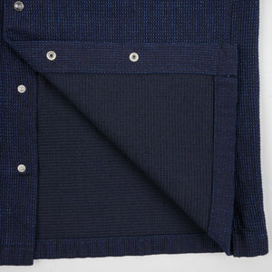 Iron Heart 10oz Dobby Cloth Short Sleeve Mechanic Shirt Indigo IHSH445 detail fabric inside