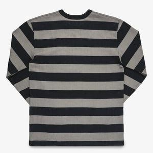 Iron Heart 11oz Heavy Knit Long Sleeve Grey Black backside flat