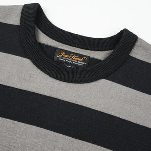 Iron Heart 11oz Heavy Knit Long Sleeve Grey Black detail collar