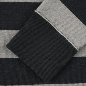 Iron Heart 11oz Heavy Knit Long Sleeve Grey Black close up cuff