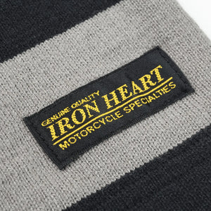 Iron Heart 11oz Heavy Knit Long Sleeve Grey Black close up label